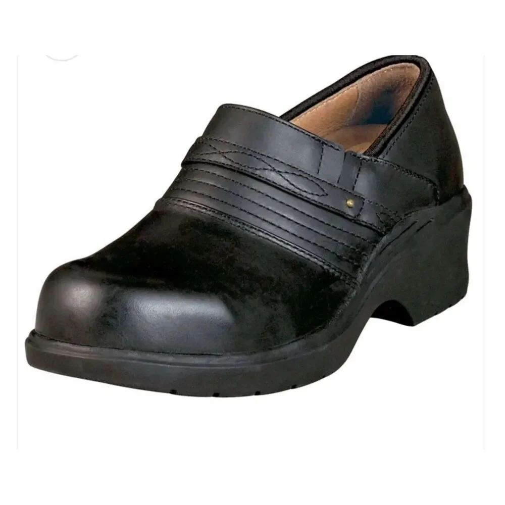 Ariat black steel toe work shoes clogs 8.5 39